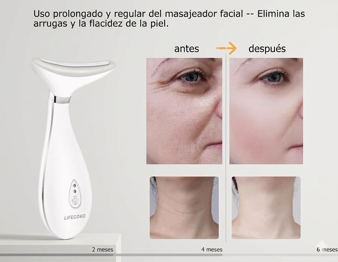 Masajeador Facial Eléctrico: Reafirmante y Tonificador para Rostro y Cuello - Efecto Lifting